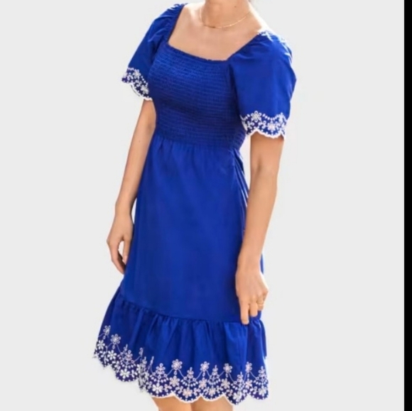 Gymboree Blue Belle Navy Narrow eyelet dress - Picture 1 of 10